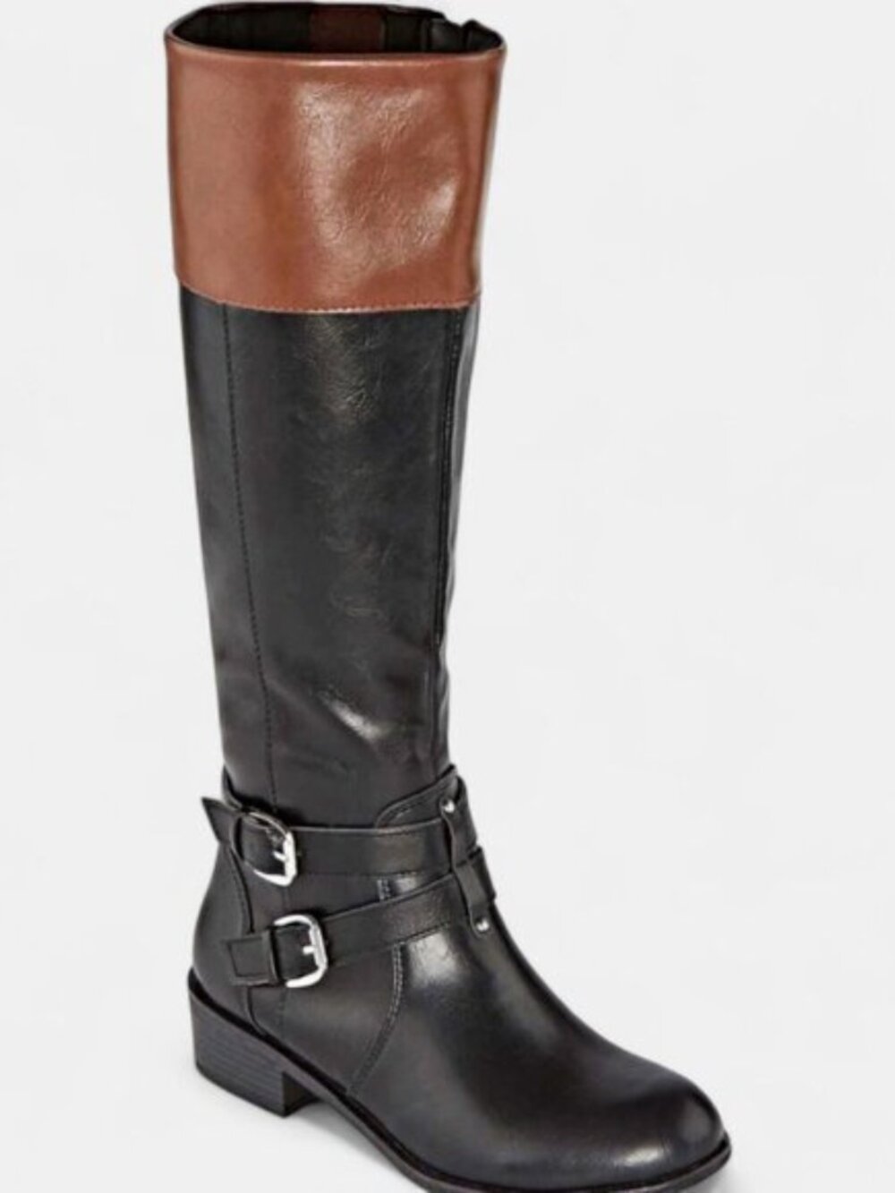 Arizona Riding Boots Black Brown 2 Tone Tall Memory Foam insulated Size 9.5